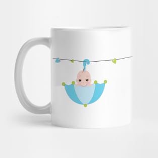 Newborn baby boy with umbrella Mug